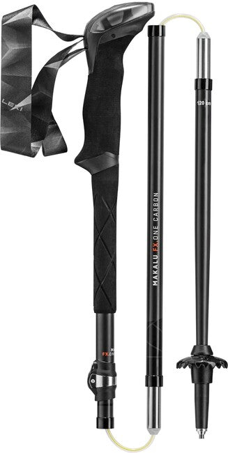 LEKI Makalu FX.One Carbon Trekking Poles, Black-Natural Carbon-Orange