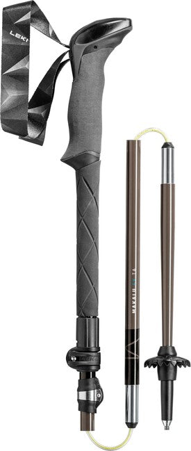 LEKI Makalu FX TA Trekking Poles, Petrol-Black-Silver Grey, 110 - 130 cm