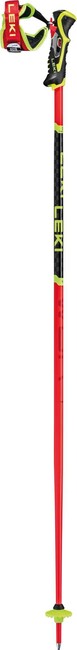 LEKI WCR TBS SL 3D Downhill Ski Poles, Light Red/Black/Neon Yellow