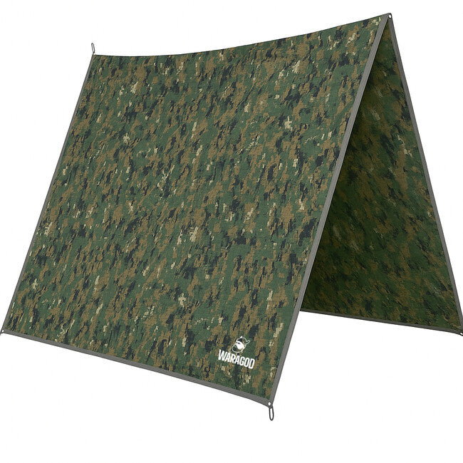 Liber Montis Velum Multi-Purpose Outdoor Tarp with Eyelets, Digital Woodland