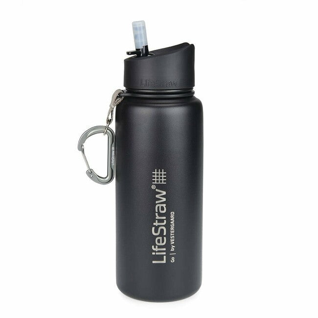 LifeStraw Go Stainless Steel Water Bottle, Black, 700ml