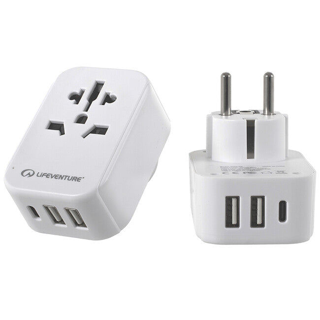 Lifeventure Travel Adapter with USB and USB-C
