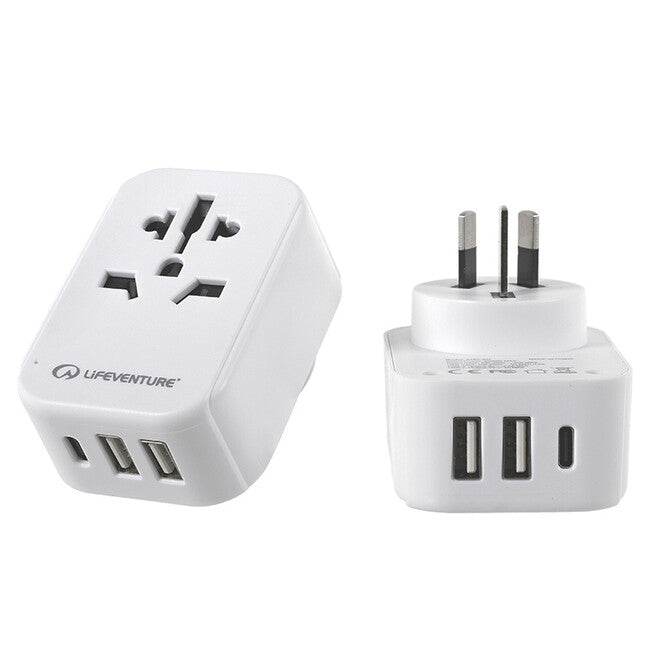 Lifeventure Travel Adapter with USB for Australia and China
