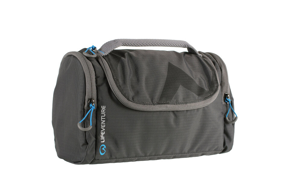 Lifeventure Holdall Nylon Wash Bag with Removable Mirror, Grey