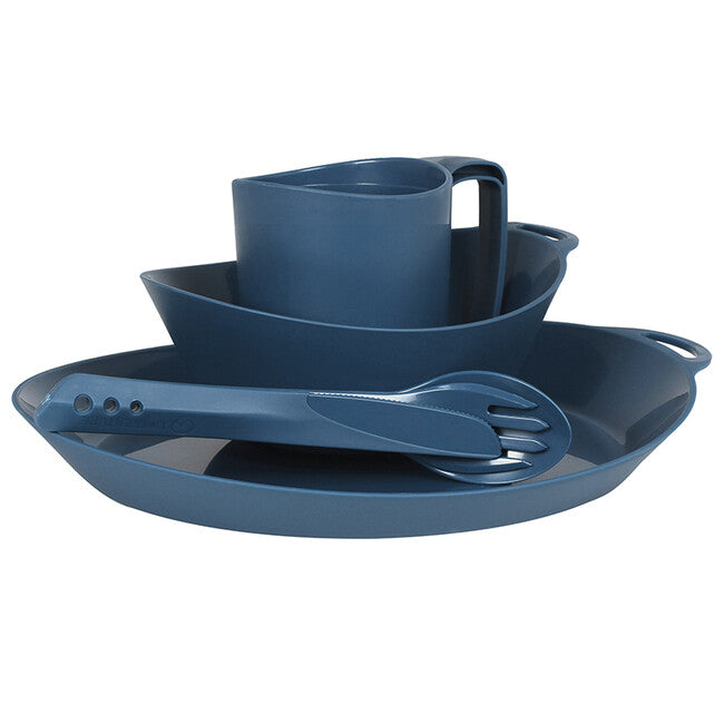 Lifeventure Ellipse Plastic Dinnerware Set 4 Pieces, Navy Blue