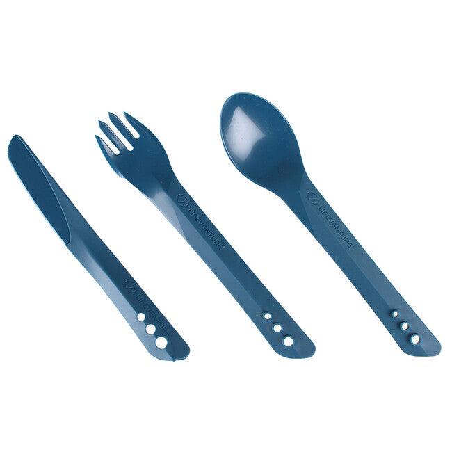 Lifeventure Ellipse Cutlery Set, Navy Blue