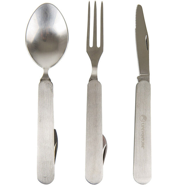 Lifeventure Folding Cutlery Set Knife Fork Spoon