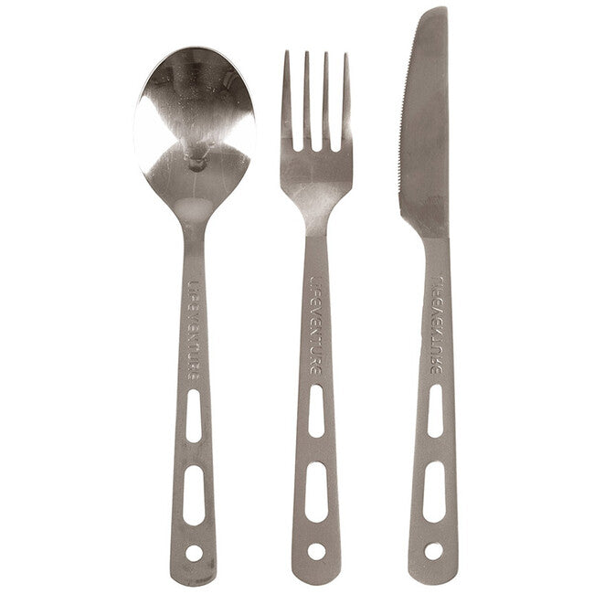 Lifeventure Titanium Cutlery Set Knife Fork Spoon