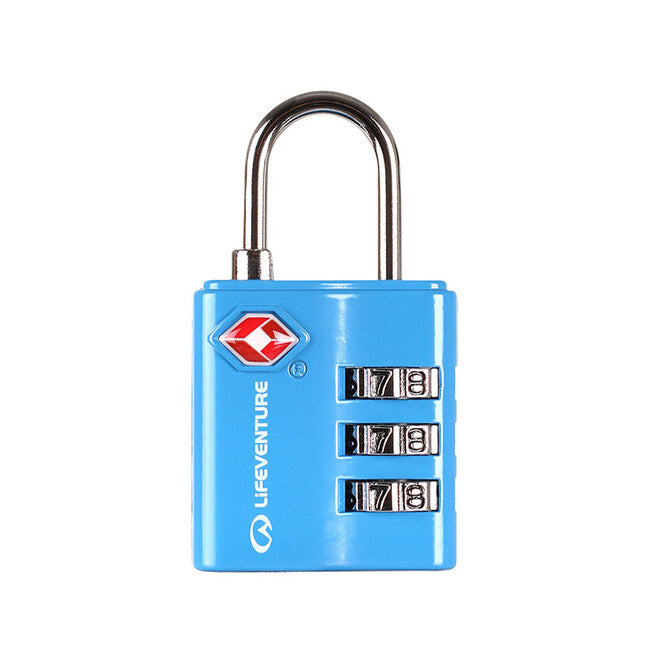 Lifeventure Triple Combination TSA Luggage Lock, Aqua