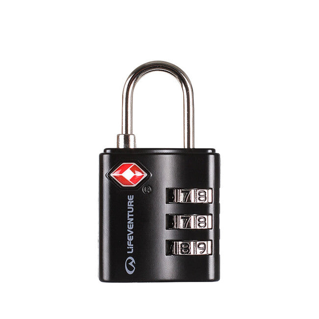 Lifeventure Triple Combination TSA Travel Luggage Lock, Black