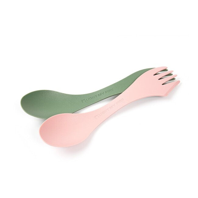 LIGHT MY FIRE Multifunctional Spoon Original 2pcs, Sandy Green/Dusty Pink