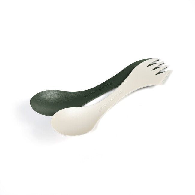LIGHT MY FIRE Multifunctional Spoon Original 2pcs, Green/Cream