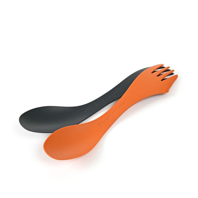 LIGHT MY FIRE Multifunctional Spork Medium 2pcs, Orange/Black
