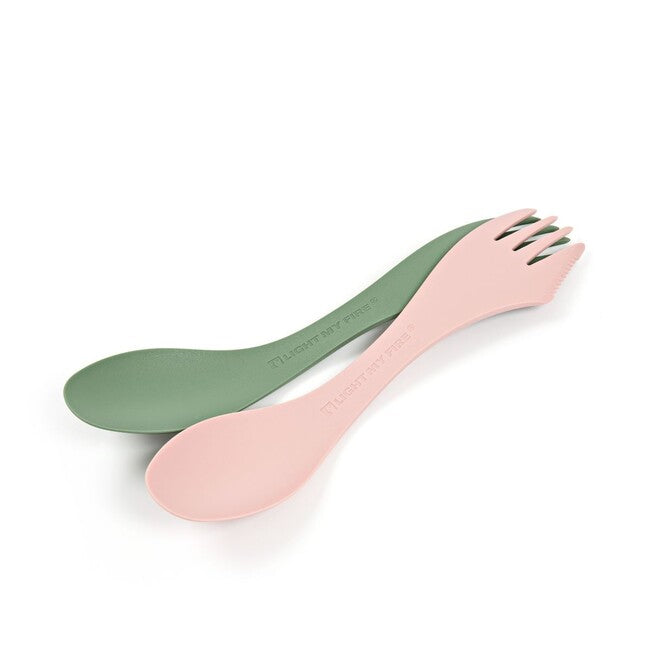 LIGHT MY FIRE Multifunctional Spork Medium 2pcs, Green/Cream