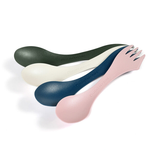 LIGHT MY FIRE Spork Original Multifunctional Spoon 4-Pack, Meadow