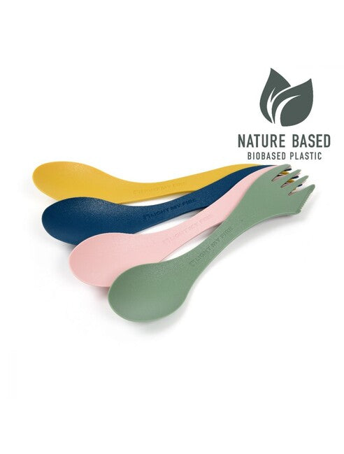 LIGHT MY FIRE Spork Original BIO Multifunctional Spoon, 4-piece Colored Set