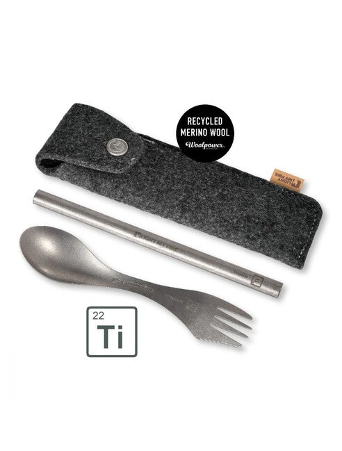 Light My Fire Spork'n Straw Kit Multifunctional Spoon, Titanium