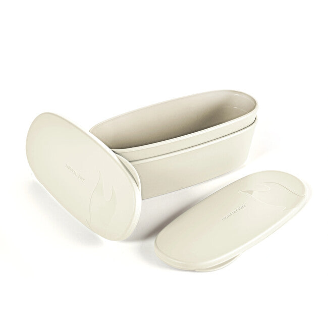 LIGHT MY FIRE SnapBox Oval Lunch Box 2-Pack, Cream