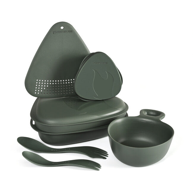 LIGHT MY FIRE Outdoor MealKit 2.0 Dinnerware Set, Green
