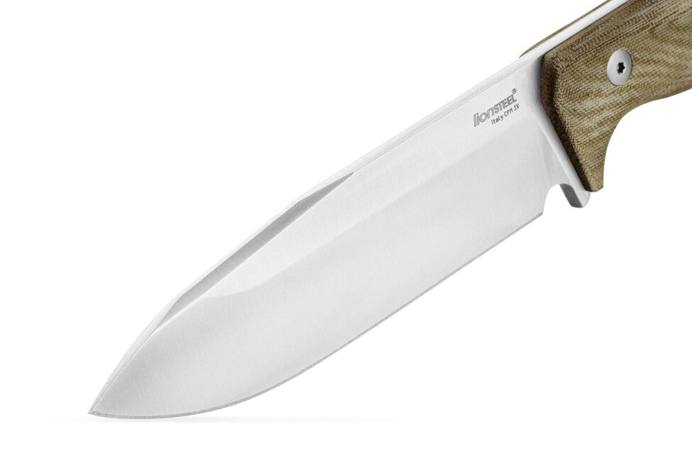 Lionsteel Long Dagger with Micarta T6 CVG Handle CPM 3V Green Canvas