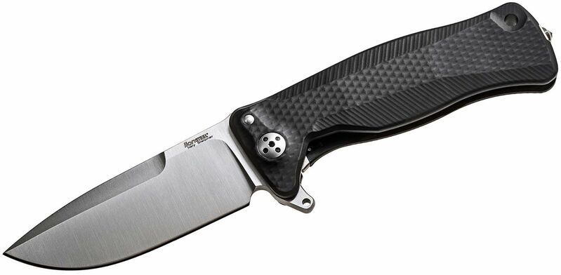 Lionsteel SR11A Komfort Folding Knife, Titanium Frame, Black Blade