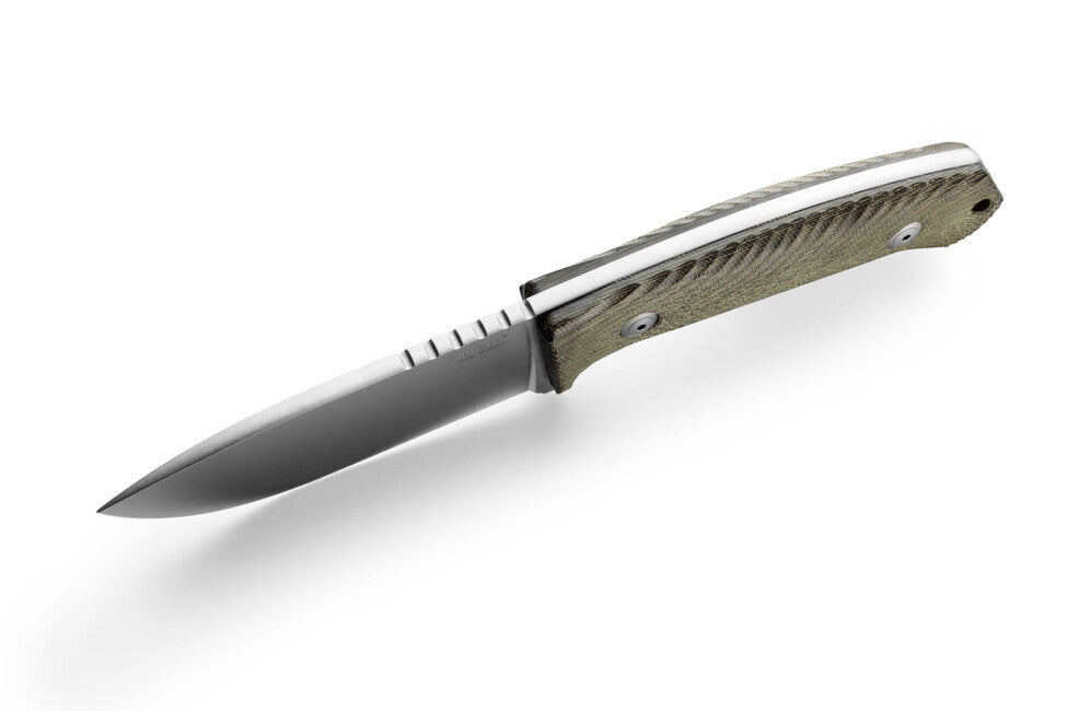 Lionsteel M3 CVG Hunting Knife, Green Canvas Handle
