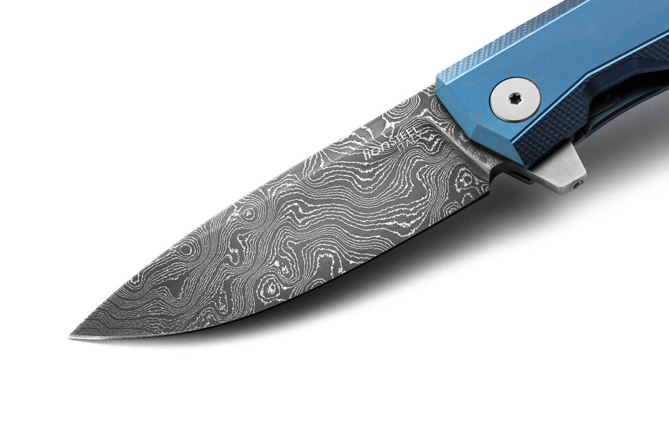 Lionsteel MYTO MT01D BL Luxury Folding Knife, Solid Titanium Handle