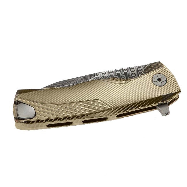 Lionsteel ROK DD GL Luxury Folding Knife, Titanium Handle