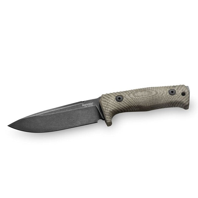 Lionsteel T5B CVG Medium Fixed Blade Knife, Green Canvas Micarta