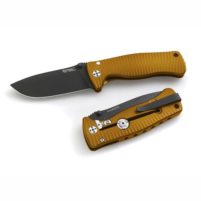 Lionsteel SR2A Sleipner Steel Very Robust Folding Knife, Black