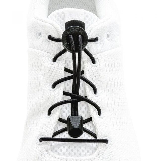 Lock Laces Shoelaces, Black Solid