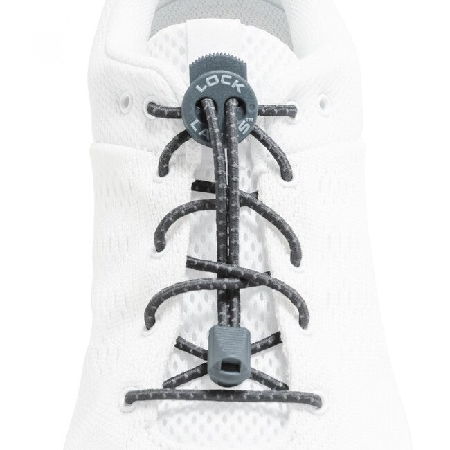 Lock Laces Shoelaces, Reflective Storm Gray