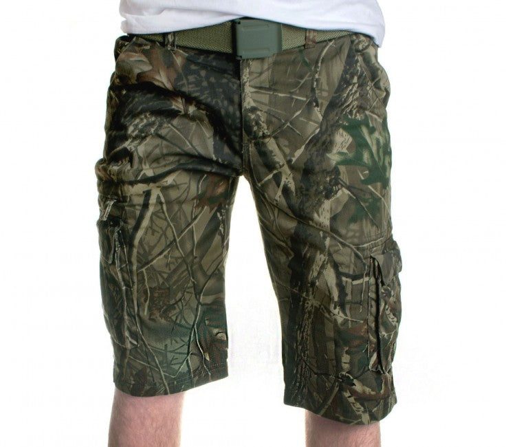 Loshan kraťasy Leafy vzor Real tree tmavé