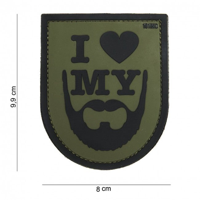WARAGOD Patch "I Love My Beard", PVC