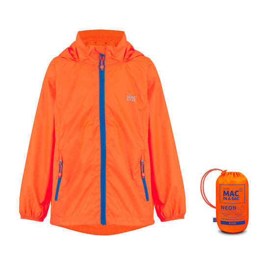 Mac in a Sac Origin 2 Kids Waterproof Jacket, Orange