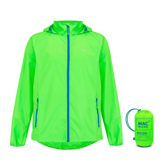 Mac in a Sac Origin 2 Waterproof Jacket, Neon Green
