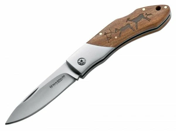 Magnum Caveman Steel Folding Pocket Knife, 8.2 cm, Brown