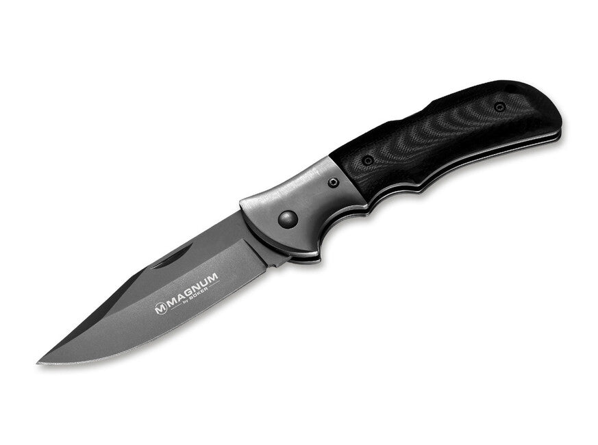 BÖKER Magnum Gray Eminence Knife 8.5cm, Black, Micarta
