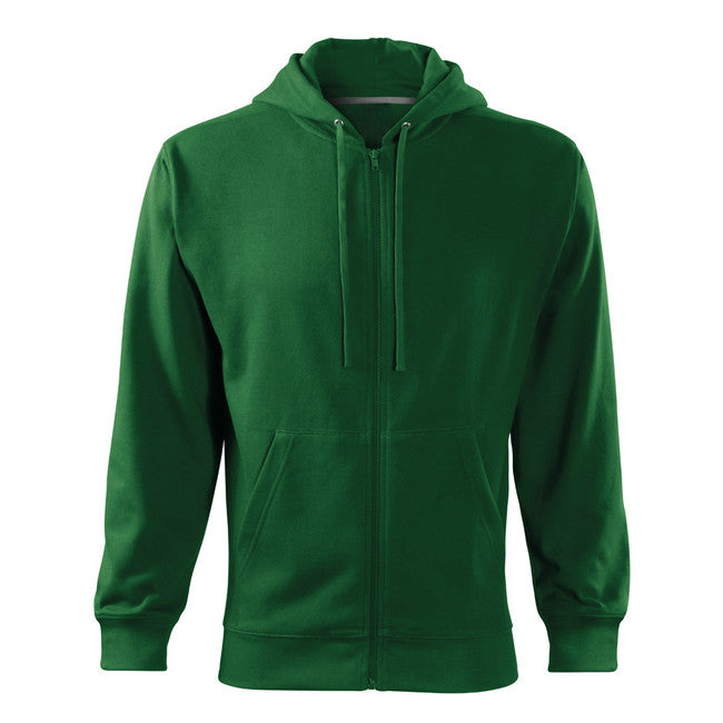 Malfini Men's Trendy Zipper 300g/m2 Hoodie, Green