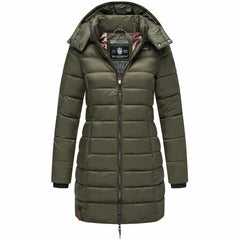 Marikoo ABENDSTERNCHEN women's quilted coat with hood, olive