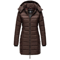Marikoo Abendsternchen women's quilted coat with hood, choco