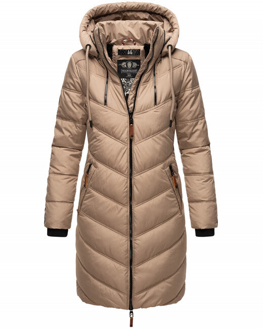 Marikoo ARMASA women's winter jacket, Taupe grey