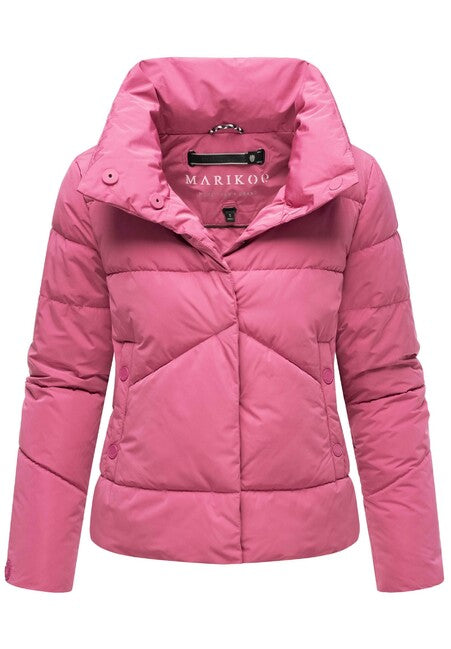 Marikoo Jalliaa Women's Short Winter Jacket with High Collar, Berry Rouge