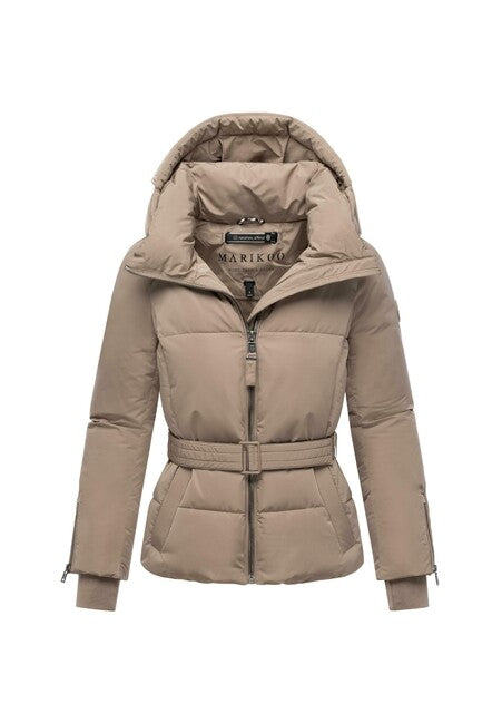 Marikoo Aleyna16 Women's Winter Jacket with Hood, Taupe Grey
