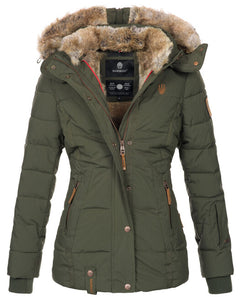 Marikoo Nekoo women's winter hooded jacket, olive