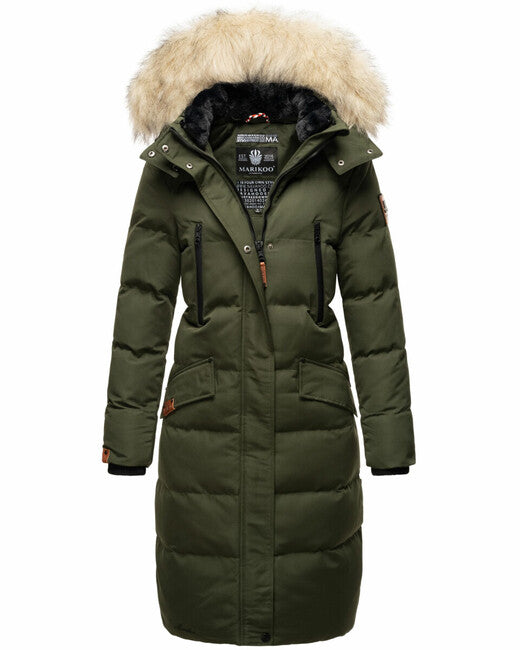 Marikoo Schneesternchen Women's Winter Jacket with Hood, Olive