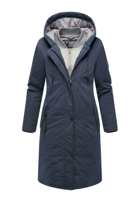 Marikoo Ledalaa Women's Winter Parka with Hood, Navy Blue