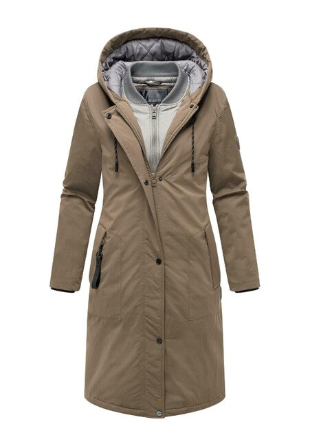 Marikoo Ledalaa Women's Winter Parka with Hood, Stone Brown