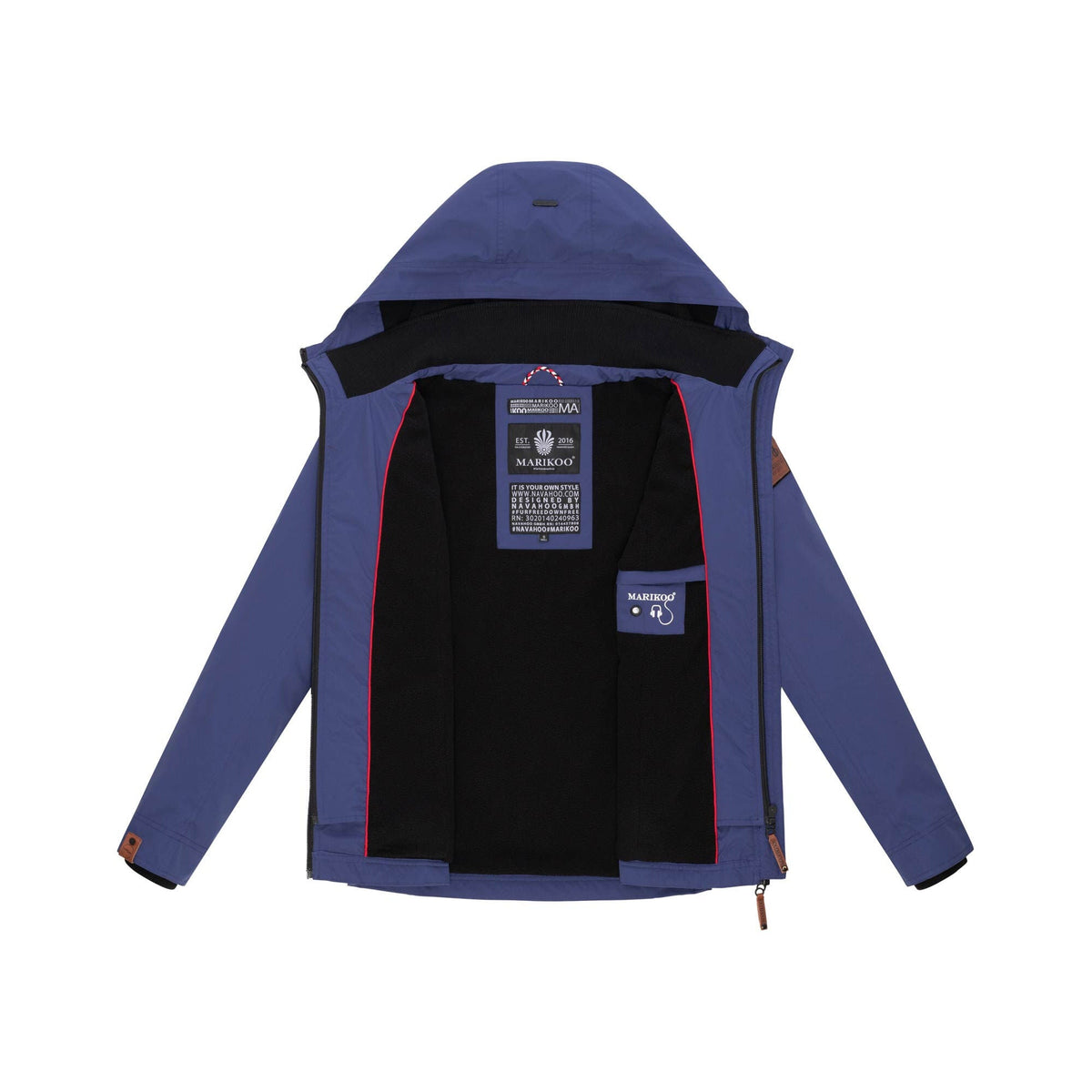 Marikoo Erdbeere dámska prechodná bunda s kapucňou, Blue violet