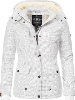 Marikoo KEIKOO women's winter hooded jacket, white dotted